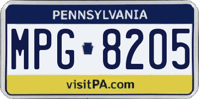 PA license plate MPG8205