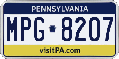 PA license plate MPG8207