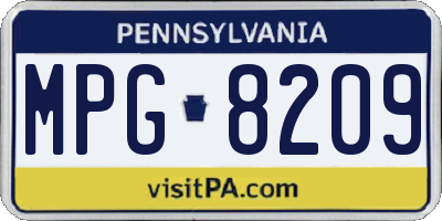 PA license plate MPG8209