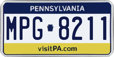 PA license plate MPG8211