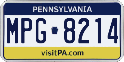 PA license plate MPG8214