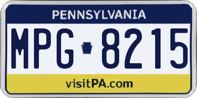 PA license plate MPG8215