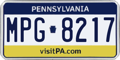 PA license plate MPG8217