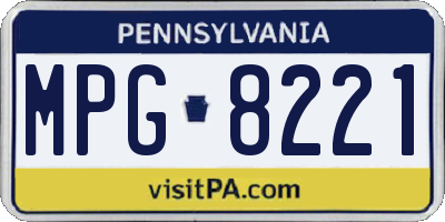 PA license plate MPG8221