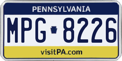 PA license plate MPG8226