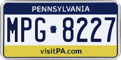 PA license plate MPG8227
