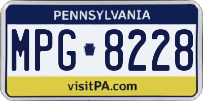 PA license plate MPG8228