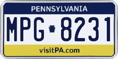 PA license plate MPG8231