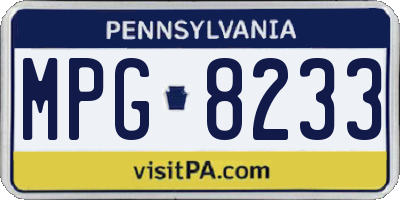 PA license plate MPG8233