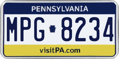 PA license plate MPG8234