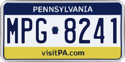 PA license plate MPG8241