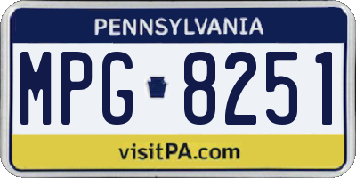 PA license plate MPG8251