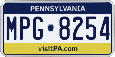 PA license plate MPG8254