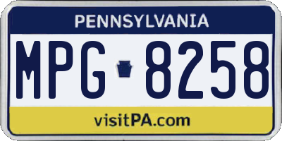 PA license plate MPG8258