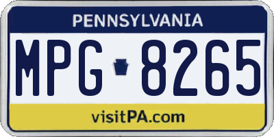 PA license plate MPG8265