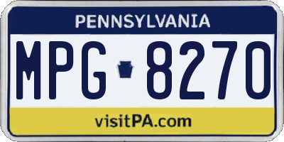 PA license plate MPG8270