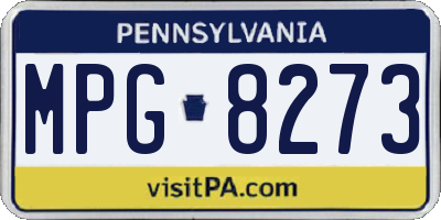PA license plate MPG8273