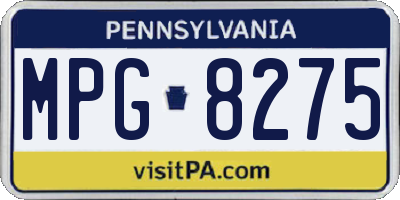 PA license plate MPG8275
