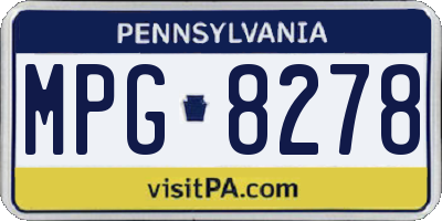 PA license plate MPG8278