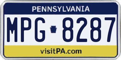 PA license plate MPG8287