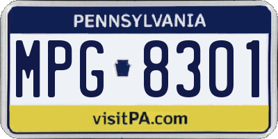 PA license plate MPG8301