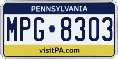 PA license plate MPG8303