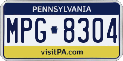 PA license plate MPG8304