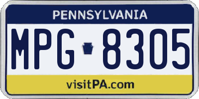 PA license plate MPG8305