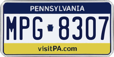 PA license plate MPG8307