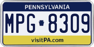 PA license plate MPG8309