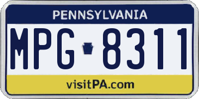 PA license plate MPG8311