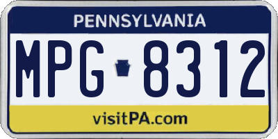 PA license plate MPG8312