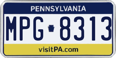 PA license plate MPG8313