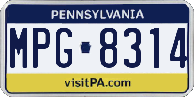 PA license plate MPG8314