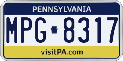 PA license plate MPG8317