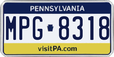 PA license plate MPG8318