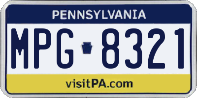 PA license plate MPG8321