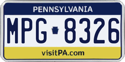 PA license plate MPG8326