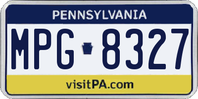 PA license plate MPG8327