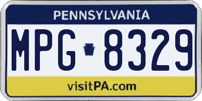 PA license plate MPG8329