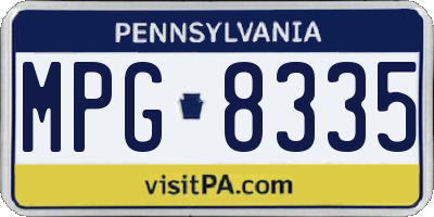 PA license plate MPG8335