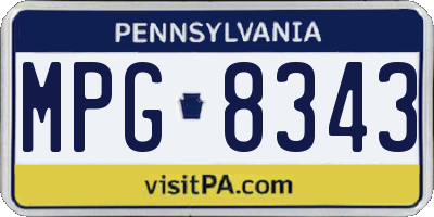 PA license plate MPG8343