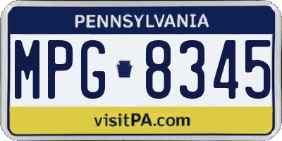 PA license plate MPG8345