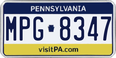 PA license plate MPG8347