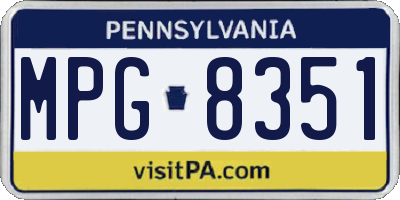 PA license plate MPG8351