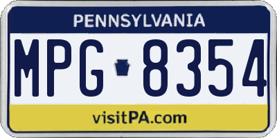 PA license plate MPG8354