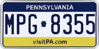 PA license plate MPG8355