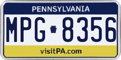 PA license plate MPG8356