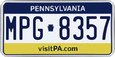 PA license plate MPG8357