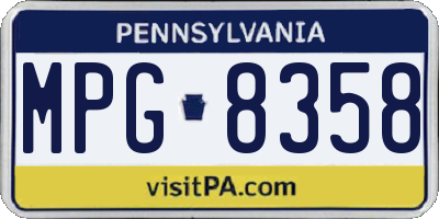 PA license plate MPG8358